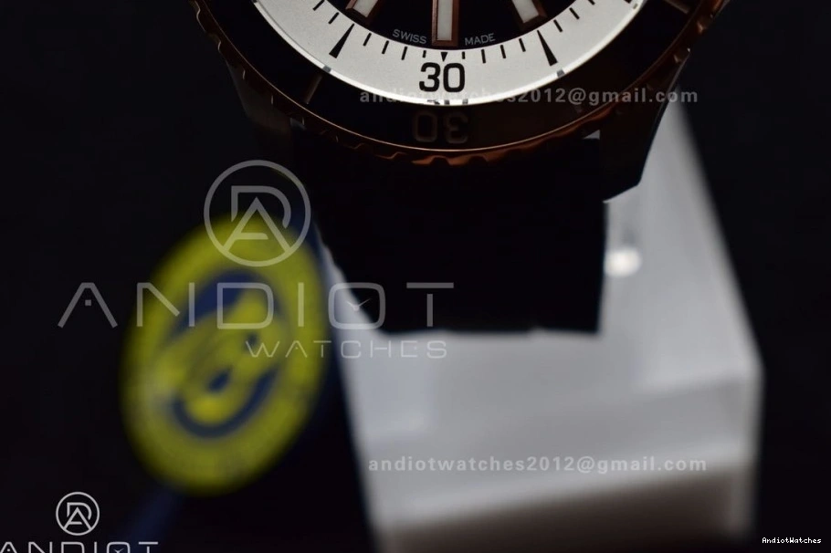 SS Best Comfortable 1165 on A Black BLSF Black Dial Automatic Rubber RG 42 SuperOcean Edition Strap 1:1 0726